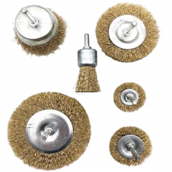 Mey İthalat®  6'lı Pimli Tel Fırça Seti Pas Yağ Kir Boya Yapışkan Çözücü