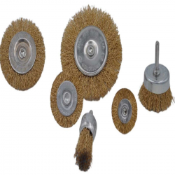 Mey İthalat®  6'lı Pimli Tel Fırça Seti Pas Yağ Kir Boya Yapışkan Çözücü