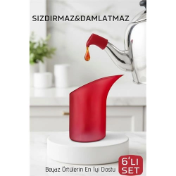 Mey İthalat® 6'lı Sızdırmaz Silikon Çaydanlık Ucu Aparatı - Damlatma Önleyici Akıllı Emzik Başlığı - Isıya Dayanıklı