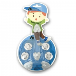 Mey İthalat®  6 Parça Çocuk Güvenlik 3'lü Seti-2 Boy Çekmece,Dolap Kilidi ve 4 Adet Priz İçi Güvenlik Düğmesi