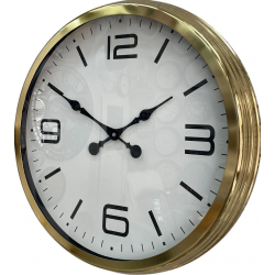 Mey İthalat® 60 cm Gold Metal Dekoratif Duvar Saati