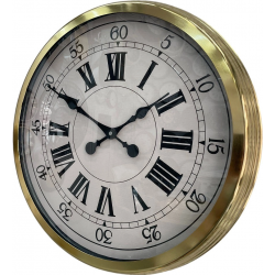 Mey İthalat® 60 cm Gold Metal Dekoratif Roma Rakamlı Duvar Saati