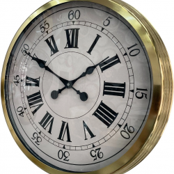 Mey İthalat® 60 cm Gold Metal Dekoratif Roma Rakamlı Duvar Saati