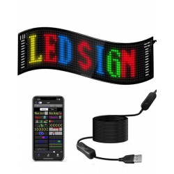 Mey İthalat® 60 cm LED Matrix Panel 16x96 Piksel Bluetooth Kontrollü RGB Kayan Yazı Ekranı