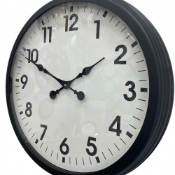 Mey İthalat® 60 cm Siyah Metal Duvar Saati