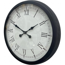 Mey İthalat® 60 cm Siyah Metal Roma Rakamlı Duvar Saati