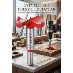 Mey İthalat® 60 MM Ahşap Menteşe Yuvar Teri Açma Ahşap Delme Matkap Ucu 1 cm Şaft 722979