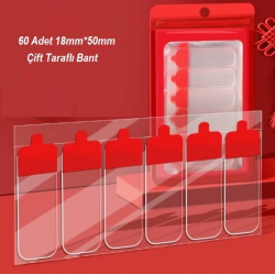 Mey İthalat® 60 Parça Kolay Açılır Güçlü Çift Taraflı Bant 18mm*50mm