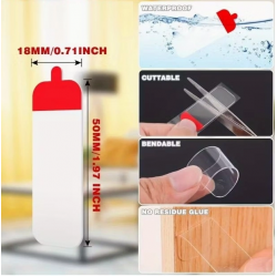 Mey İthalat® 60 Parça Kolay Açılır Güçlü Çift Taraflı Bant 18mm*50mm