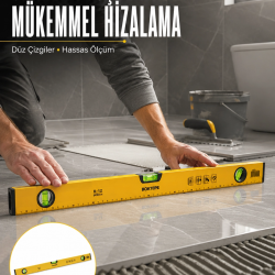 Mey İthalat® 600 mm Su Terazisi Sarı Dayanıklı Gövde Hassas Ölçüm Yeni Nesil