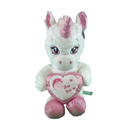 Mey İthalat® 63019 Peluş 60 cm Kalpli Boynuzlu At