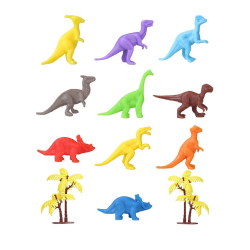 Mey İthalat® 683 Toy Play 12 Parça Renkli Mini Dinozor Figür Seti 4-6 cm