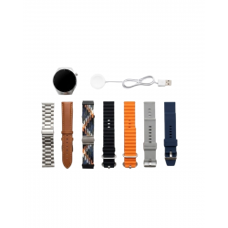 Mey İthalat® 7 Kordonlu Akıllı Saat Bluetooth Arama Bildirim ve Spor Takip Özellikli