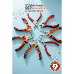 Mey İthalat® 7'li Profesyonel Takı Tasarım & Hobi Pense Seti (Hassas İşçilik Kiti)