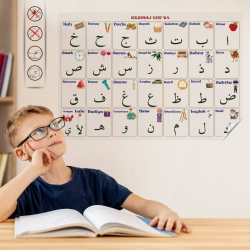 Mey İthalat®  70x100 cm Statik Kağıt Elif-Ba Öğrenme Tahtası