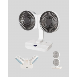 Mey İthalat® 720° Döner Çift Taraflı Masaüstü Vantilatör – USB Şarjlı Sessiz Fan