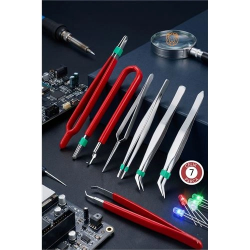 Mey İthalat® 7’li Profesyonel Hassas Cımbız Seti - Antistatik Çelik, Elektronik Tamir & Hobi Kiti