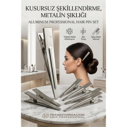 Mey İthalat® 8'li  Profesyonel Alüminyum Saç Pensi Seti Metal Toka Saç Pensi 720577