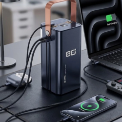 Mey İthalat® 80000 mAh Taşınabilir Powerbank Süper Hızlı Şarj Çoklu Çıkış ve LED Göstergeli