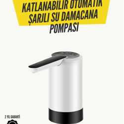 Mey İthalat® 8000mAh Şarjlı Damacana Su Pompası | Tek Tuşla Otomatik Su Alımı | 40-80 Sn Dolum | Katlanabilir Tasarım