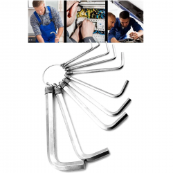 Mey İthalat® 9 Parça Çelik Alyan Seti Kısa Düz Köşe Alyan Anahtar Takımı