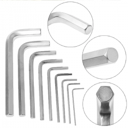 Mey İthalat® 9 Parça Çelik Alyan Seti Kısa Düz Köşe Alyan Anahtar Takımı