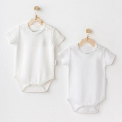 Mey İthalat®   AC25211 Short Sleeve 2'Li Basic Body Ekru