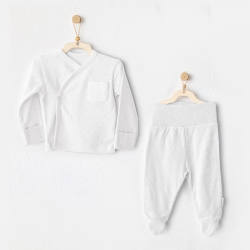 Mey İthalat®   AC25557 Set 2'Li Zıbın Takım White