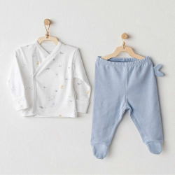 Mey İthalat®   AC25609 Ocean İs My Happy Place 2'Li Bebek Zıbın Blue