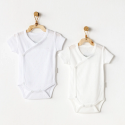 Mey İthalat®   AC25643 2'Li Zıbın Body Beyaz-Ekru