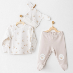 Mey İthalat® AC26158 3lü Takım Ekru