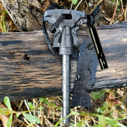 Mey İthalat®  Acil Durum Magnezyum Çubuk Çakmaktaşı Hayatta Kalma Ateş Başlatıcı Çakmak Kiti Düdük Hediyel