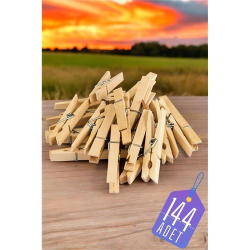 Mey İthalat® Ahşap Çamaşır Mandalı 144 ADET 714299