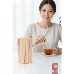 Mey İthalat® Ahşap Karıştırıcı Kaşık – 500’lü Paket | Çay, Kahve ve Servis İçin Hijyenik ve Pratik! 722318