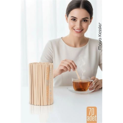 Mey İthalat® Ahşap Karıştırıcı Kaşık – 70'li Paket | Çay, Kahve ve Servis İçin Hijyenik ve Pratik! 722317