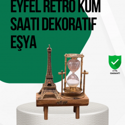 Mey İthalat® Ahşap Kum Saati – Vintage Tasarımlı Masa Dekoru