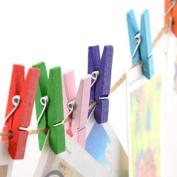 Mey İthalat® Ahşap Renkli Mini Mandal 100 Adet