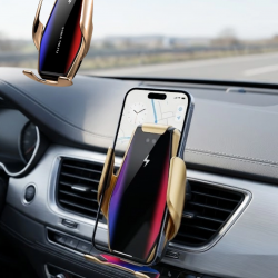 Mey İthalat® Akıllı Araç İçi Telefon Tutucu Kablosuz Şarj ve Otomatik Açılır Kapanır Sistem