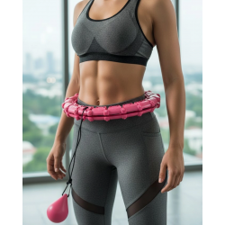 Mey İthalat® Akıllı Hula Hoop Çemberi 24 Parça Ayarlanabilir Mor Zayıflama Halkası