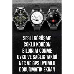 Mey İthalat® Akıllı Saat Titreşimli Amoled Ekran Uyku ve Sağlık Takibi Sesli Görüşme