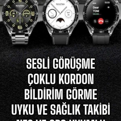 Mey İthalat® Akıllı Saat Titreşimli Amoled Ekran Uyku ve Sağlık Takibi Sesli Görüşme
