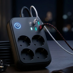 Mey İthalat® Akım Korumalı Uzatma Prizi 4 USB 2 Type C Dayanıklı ve Güvenli Tasarım