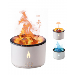 Mey İthalat® Alev ve Volkan Efektli Ultrasonik Aroma Difüzörü LED Gece Lambalı Hava Nemlendirici