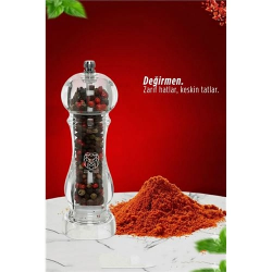 Mey İthalat® Alistair Serisi Kristal Akrilik Seramik Dişli Ayarlanabilir Lüks Baharat Öğütücü 16 cm 722917