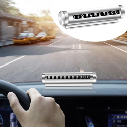 Mey İthalat®  Alüminyum Kasa Gri Renk Çevirmeli Araç Içi Telefon Numaratörü Park Oto Numaratörü