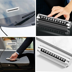 Mey İthalat®  Alüminyum Kasa Gri Renk Çevirmeli Araç Içi Telefon Numaratörü Park Oto Numaratörü