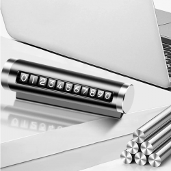 Mey İthalat®  Alüminyum Kasa Siyah Renk Çevirmeli Araç Içi Telefon Numaratörü Park Oto Numaratörü