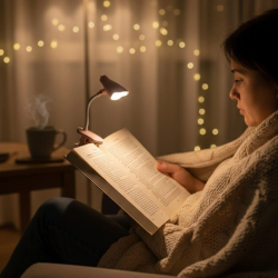 Mey İthalat®  a Model Mandallı LED Kitap Okuma ası – Kıvrılabilir Esnek Gövdeli, Taşınabilir Gece ası & Masaüstü Okuma Işığı