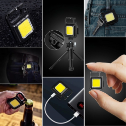 Mey İthalat®  Anahtarlıklı, Açacaklı,Güçlü Mıknatıslı 3 Farklı Led Modlu Mini Boy Asılabilen Led Kamp Aydınlatması,El Feneri