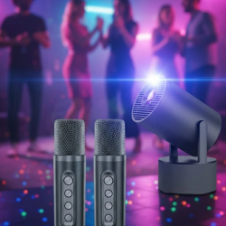 Mey İthalat® Android Sistemli Projeksiyon Kareoke Cihazı 180° Döner Başlıklı